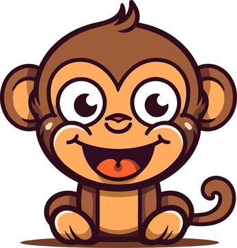猴子卡通形象矢量素材