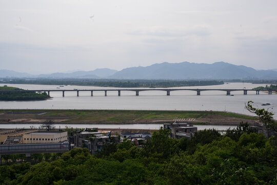 桥意境绿树青山绿水