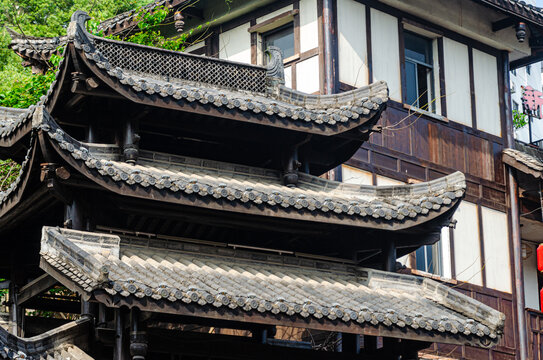 屋檐飞檐古建筑文化旅游