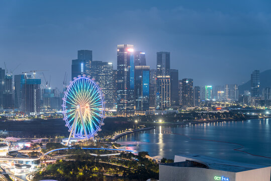 深圳宝安摩天轮夜景