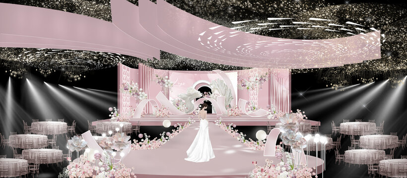 粉色梦幻婚礼仪式区