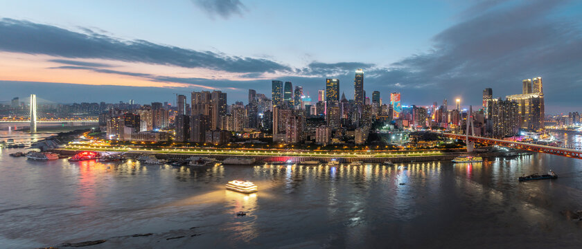 重庆渝中半岛夜景全景