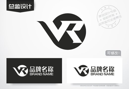 字母VR组合logo