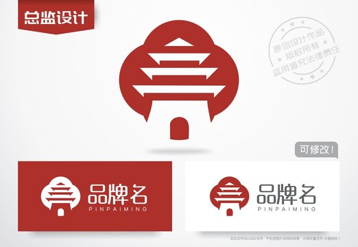 塔logo古城门logo