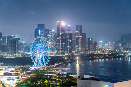 深圳宝安摩天轮夜景