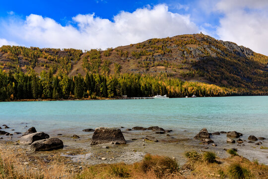 新疆喀纳斯湖唯美秋色风景