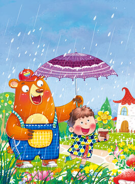 下雨天得小熊