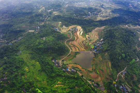 重庆合川钓鱼城航拍