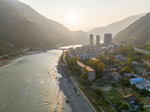 航拍四川雅安石棉县