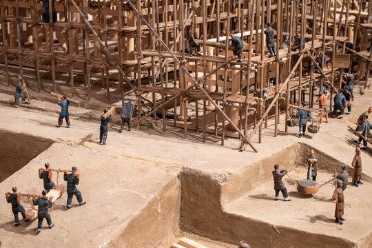 古代宫殿建筑工程场景