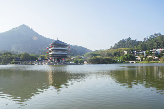 将军山公园湖景