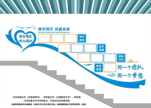 企业楼梯照片墙