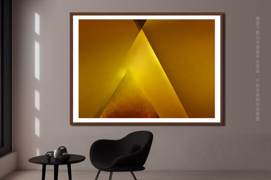 金色三角形线条装饰画