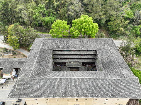 航拍福建土楼云水谣和贵楼