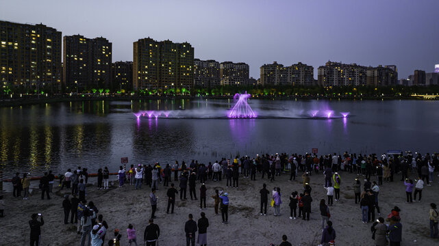 长春南溪湿地公园音乐喷泉