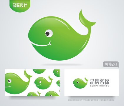 卡通鲸鱼logo