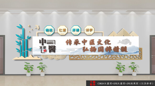 中医馆文化背景墙