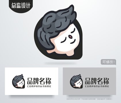 男人护肤logo卡通男孩