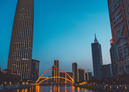 天津海河夜景