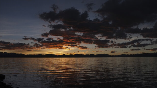 美丽的班公湖日落