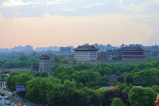 西安永宁门城墙瓮城俯瞰
