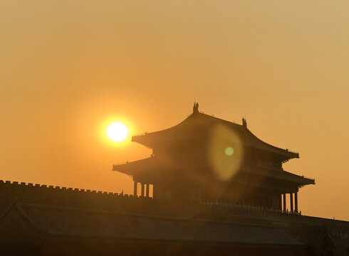 夕阳下的紫禁城