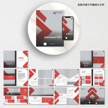 红色产品画册ai设计模板
