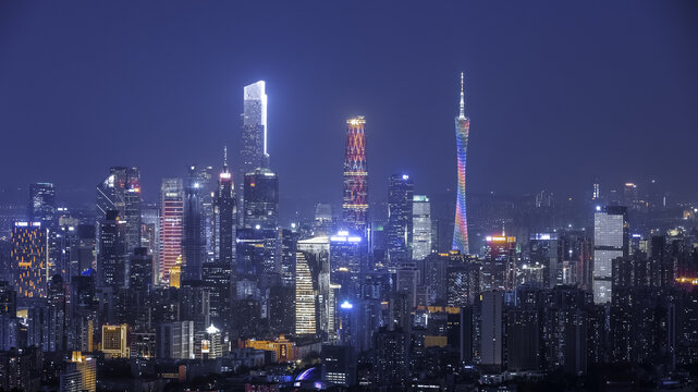 广州城市建筑夜景