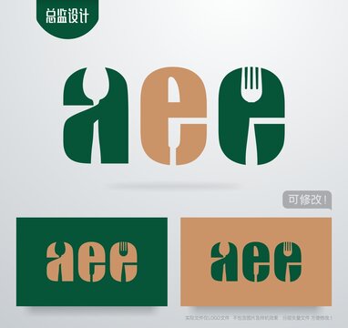 西餐logo字母餐具A