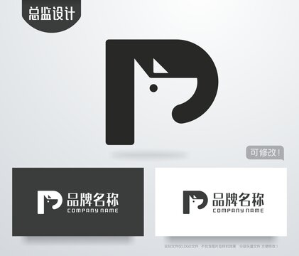 小狗logo字母P