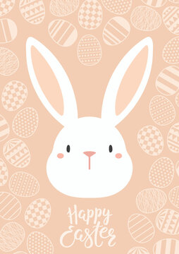 可爱复活节兔子头像　复活节卡通海报