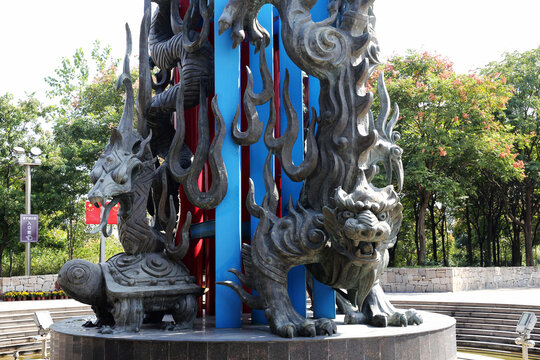 中国南北气候分界标志雕塑