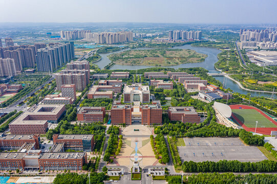 航拍郑州轻工业大学高校校园