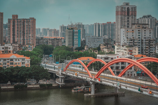 广州珠江河道两岸