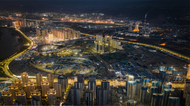 建筑工地夜景