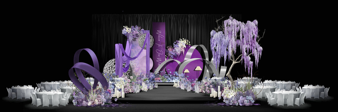 紫色时尚舞台