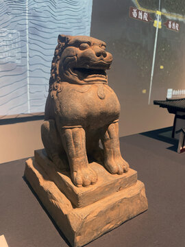 考古文物石狮
