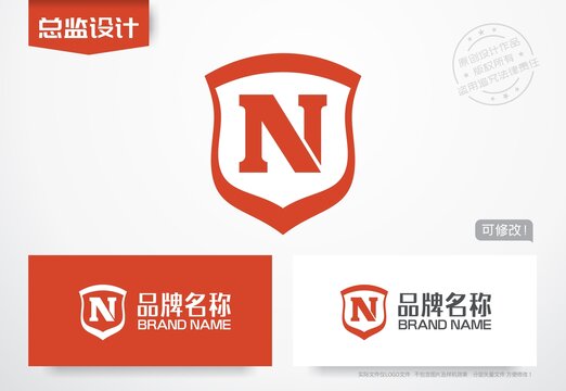 字母N盾牌logo