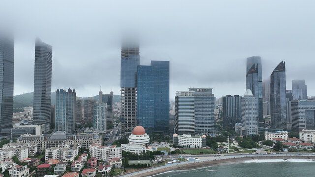 青岛平流雾航拍