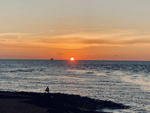 海边落日