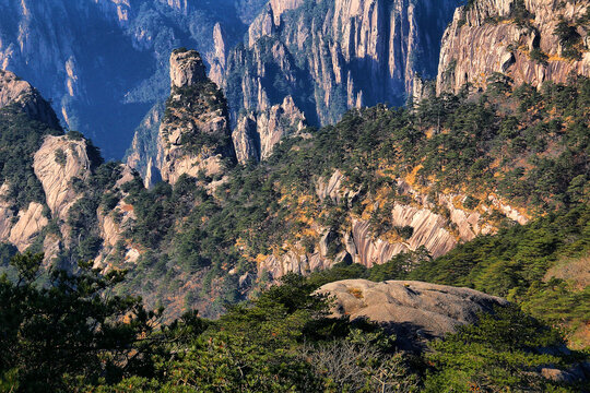 黄山山峰水墨黄山