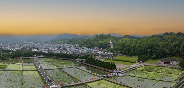 福建龙岩古田会议旧址航拍