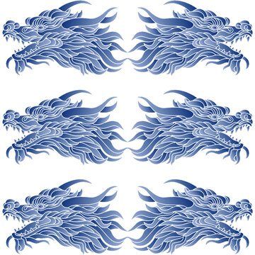 龙蓝色统矢量插画