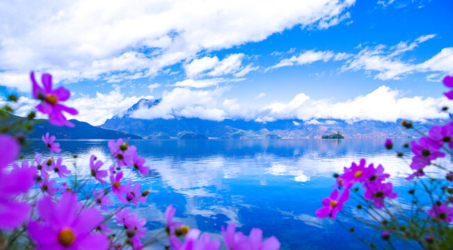 丽江泸沽湖风景区女神山