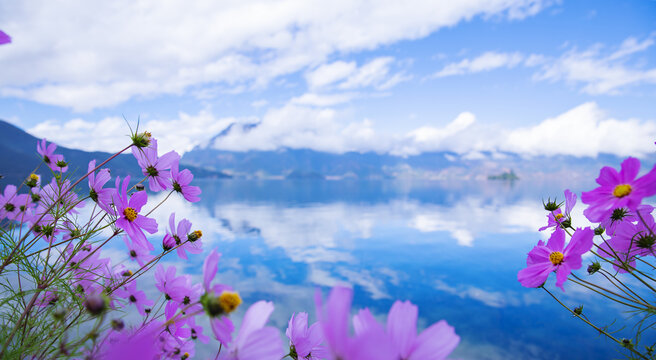 丽江泸沽湖风景区女神山