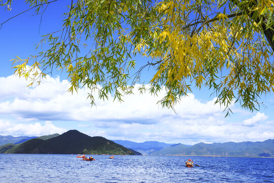 丽江泸沽湖秋景