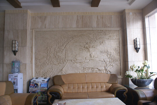 沙发背景墙家居客厅石材装饰