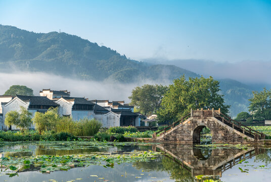 徽州呈坎古村建筑风景