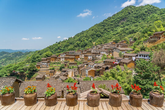 徽州阳产土楼建筑风景