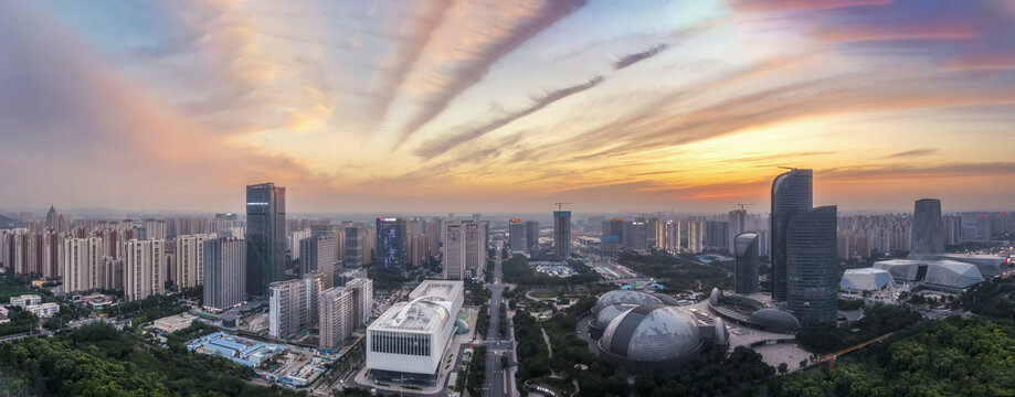 宽幅济南西部新城风光全景图